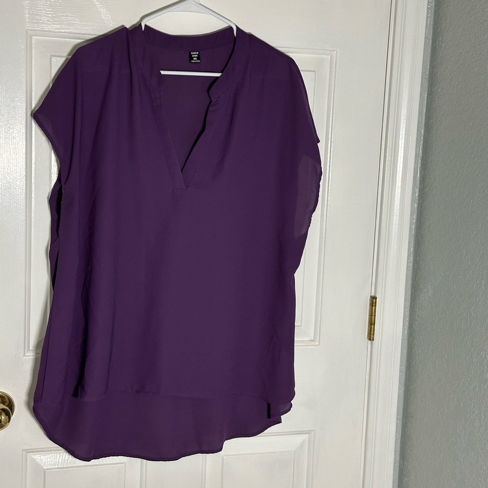 SHEIN 3xl V neck Purple Women's Top